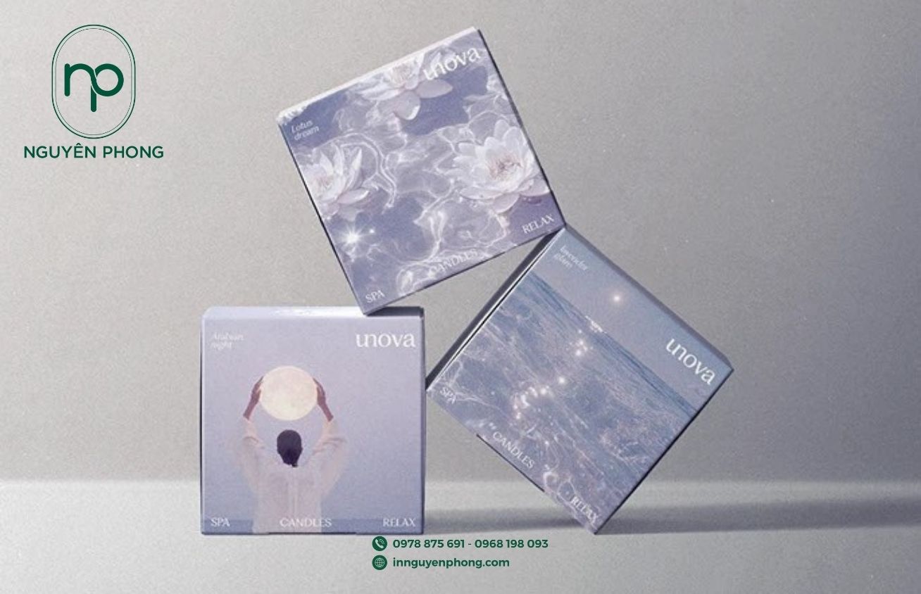 Mẫu logo thẩm mỹ viện in trên hộp giấy